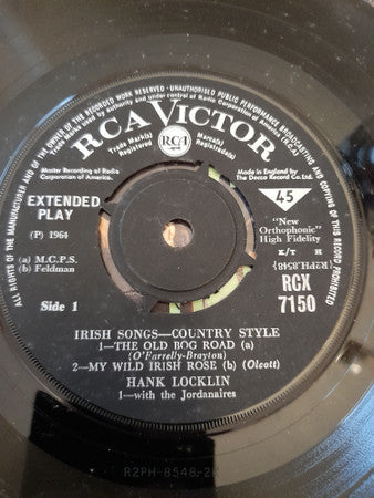 Hank Locklin - Irish Songs, Country Style - Used Vinyl Record 7"