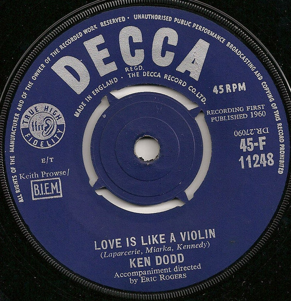 Ken Dodd - Love Is Like A Violin - Used Vinyl Record 7"