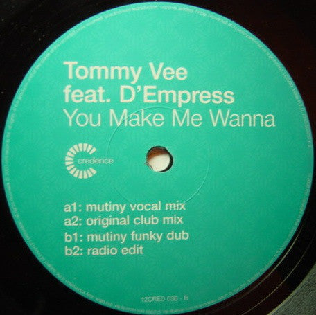 Tommy Vee - You Make Me Wanna - Used Vinyl Record 12"