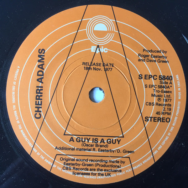 Cherri Adams - A Guy Is A Guy - Used Vinyl Record 7"