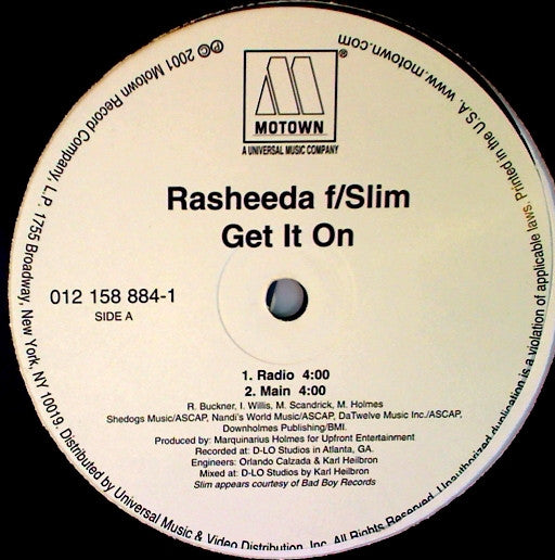 Rasheeda - Get It On - Used Vinyl Record 12"