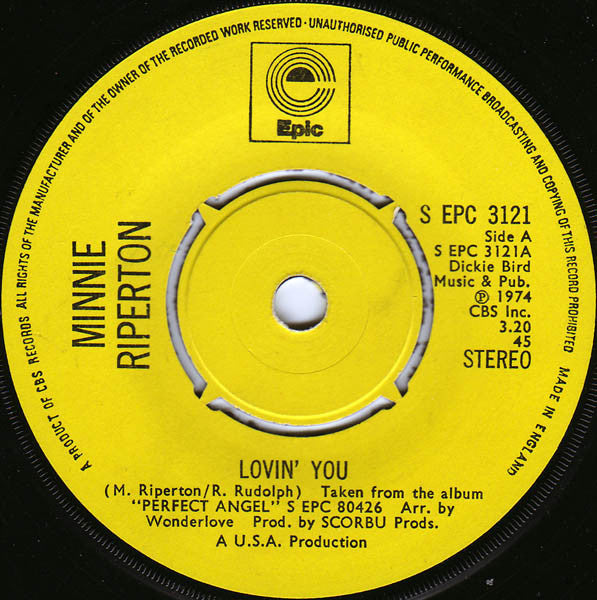 Minnie Riperton - Lovin' You - Used Vinyl Record 7"