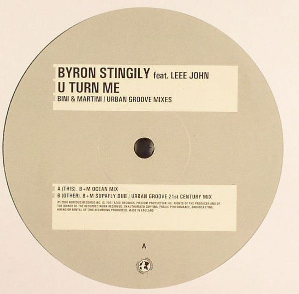 Byron Stingily - U Turn Me (Bini + Martini / Urban Groove Mixes) - Used