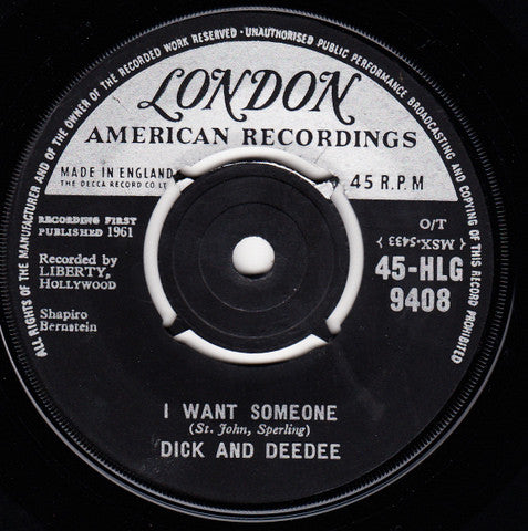 Dick And Dee Dee - Mountain's High / I Want Someone - Used Vinyl Reco