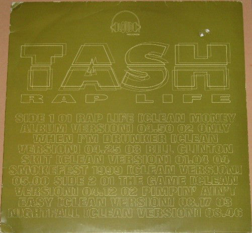 Tash - Rap Life - Used Vinyl Record 12"