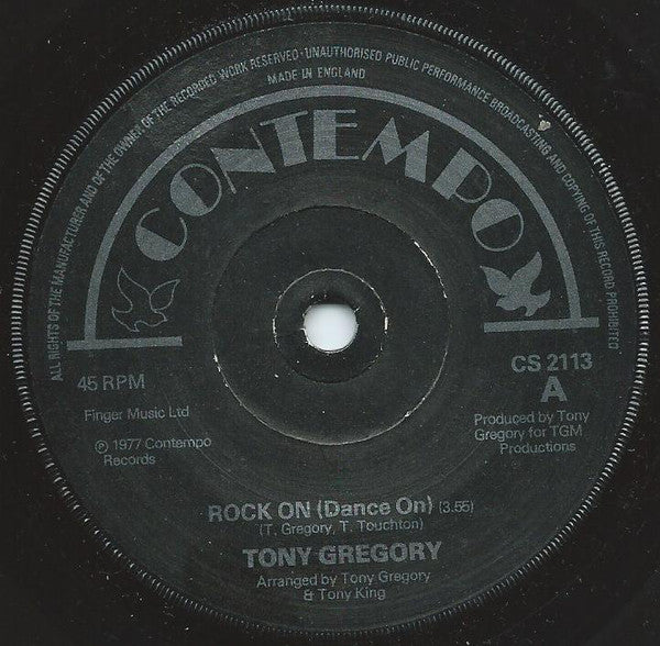 Tony Gregory - Rock On (Dance On) - Used Vinyl Record 7"