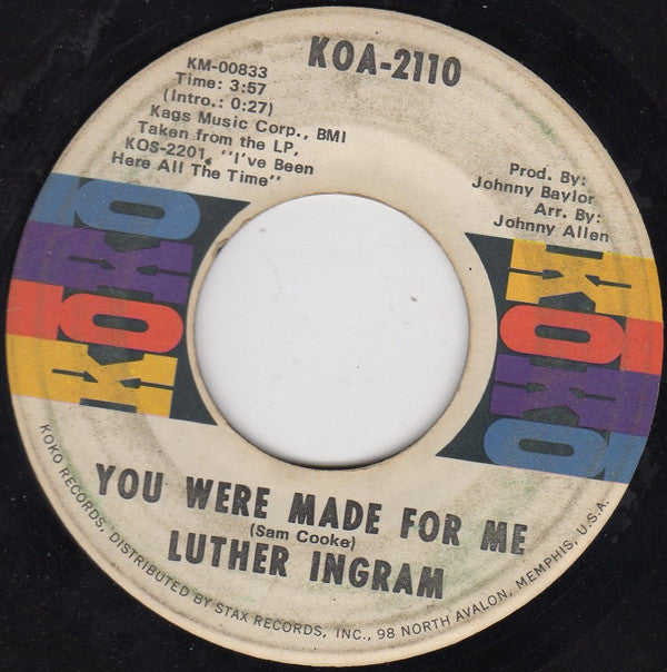 Luther Ingram - You Were Made For Me / Missing You - Used Vinyl Reco