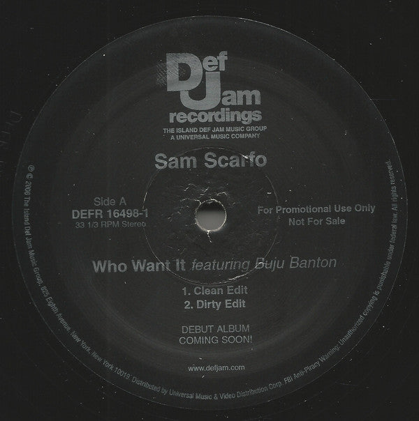 Sam Scarfo - Who Want It - Used Vinyl Record 12"