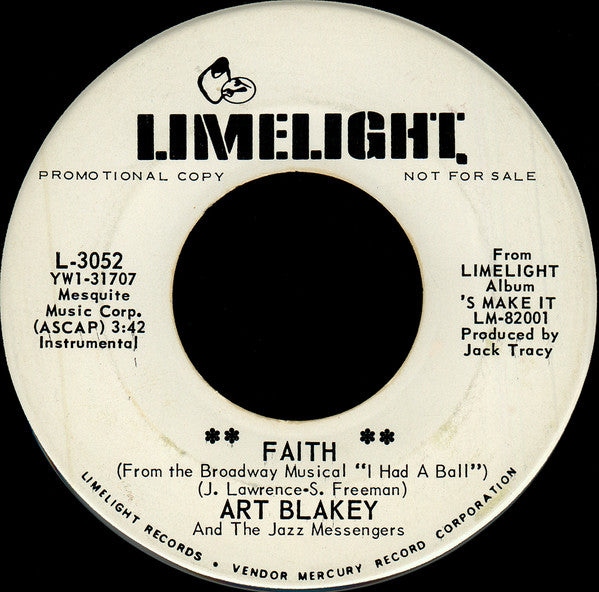 Art Blakey & The Jaz - Faith / One For Gamal - Used Vinyl Rec