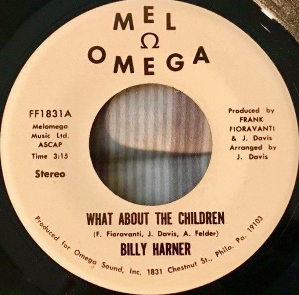 Billy Harner - What About The Children - Used Vinyl Record 7"
