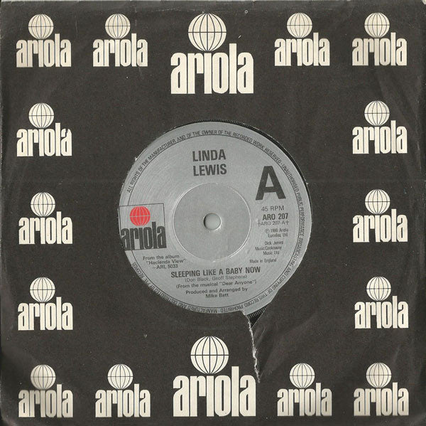 Linda Lewis - Sleeping Like A Baby Now - Used Vinyl Record 7"