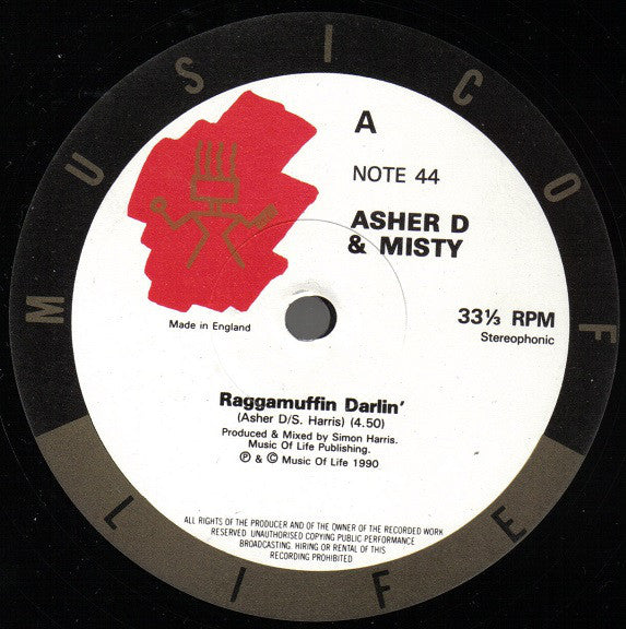 Asher D - Ragamuffin Darlin' - Used Vinyl Record 12"