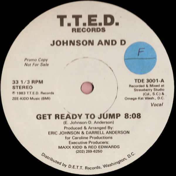 Johnson And D - Get Ready To Jump - Used Vinyl Record 12"
