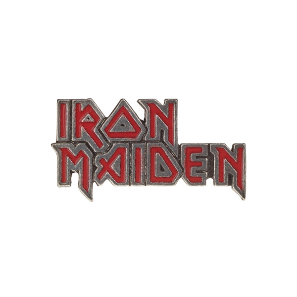 IRON MAIDEN - RED ENAMEL LOGO - Collectable Enamel Badges - BDGE