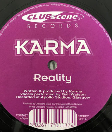 Karma - Reality - Used Vinyl Record 12"