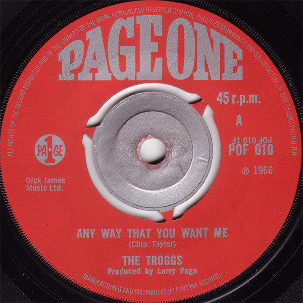 Troggs - Any Way That You Want Me - Used Vinyl Record 7"