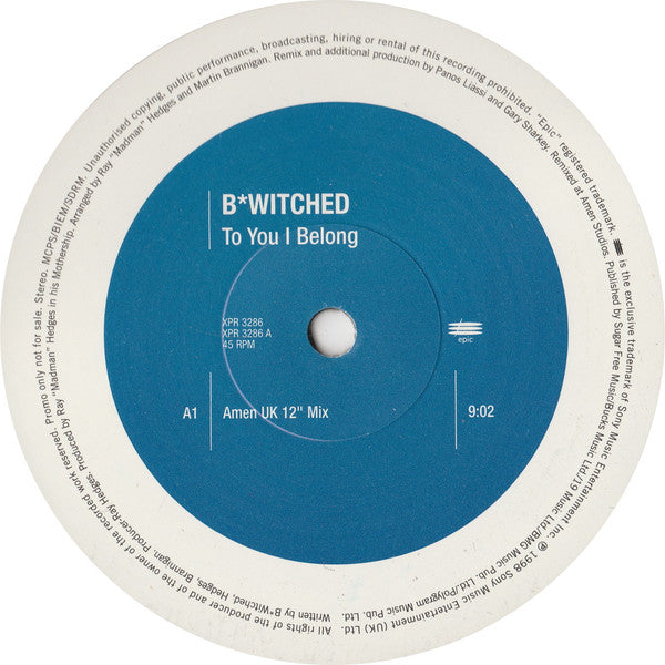 B*Witched - To You I Belong - Used Vinyl Record 12"
