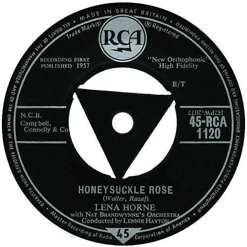Lena Horne - Honeysuckle Rose - Used Vinyl Record 7"