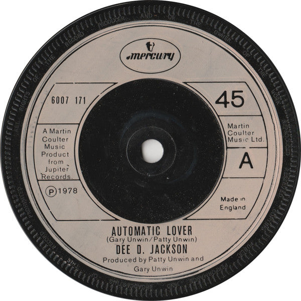 Dee D. Jackson - Automatic Lover - Used Vinyl Record 7"