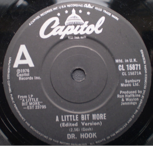 Dr. Hook - A Little Bit More - Used Vinyl Record 7"