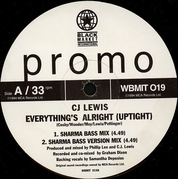 CJ Lewis - Everything's Alright (Uptight) / Human Nature - Us