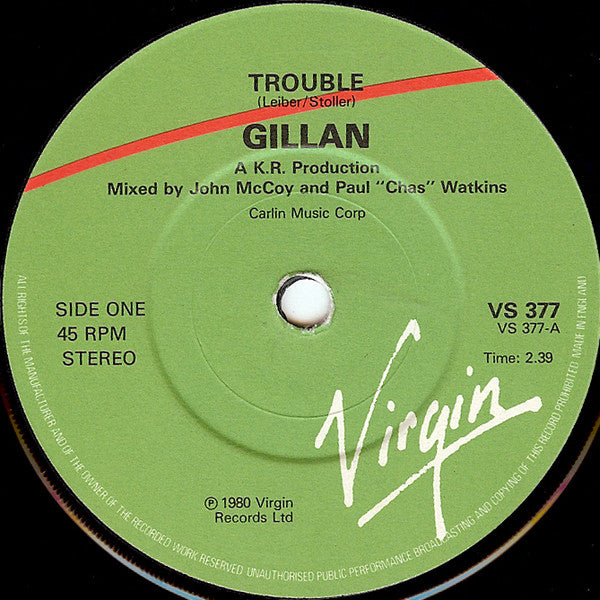 Gillan - Trouble - Used Vinyl Record 7"