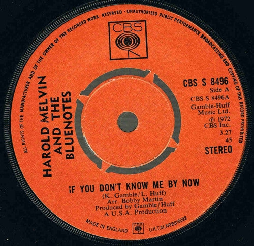 Harold Melvin And Th - If You Don't Know Me By Now - Used Vinyl Recor