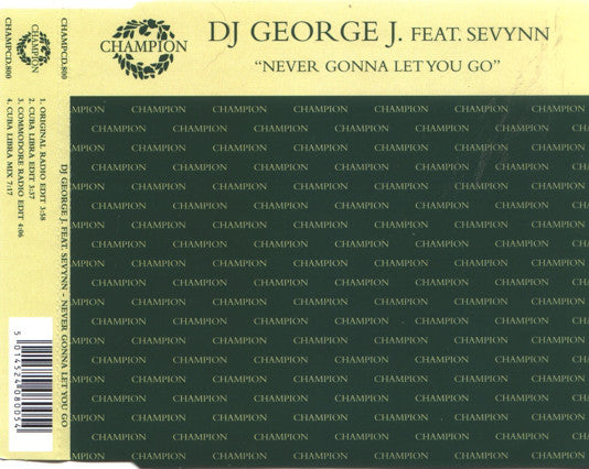 DJ George J - Never Gonna Let You Go - Used CD