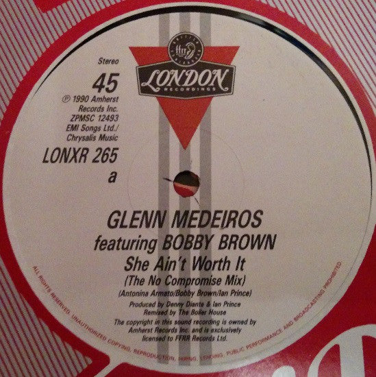 Glenn Medeiros - She Ain't Worth It - Used Vinyl Record 12"