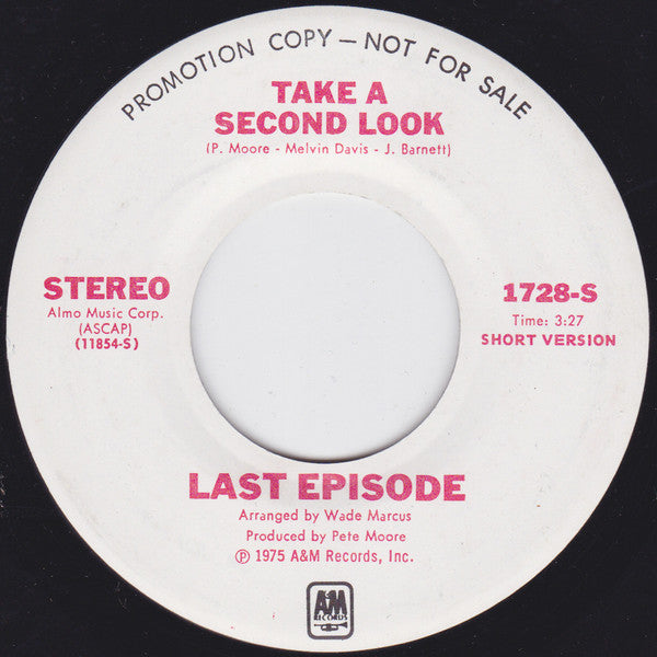 Last Episode - Take A Second Look - Used Vinyl Record 7"
