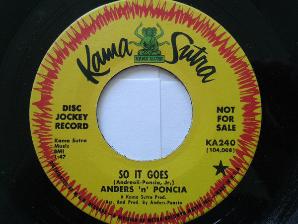 Anders & Poncia - So It Goes / Virgin To The Nite - Used Viny