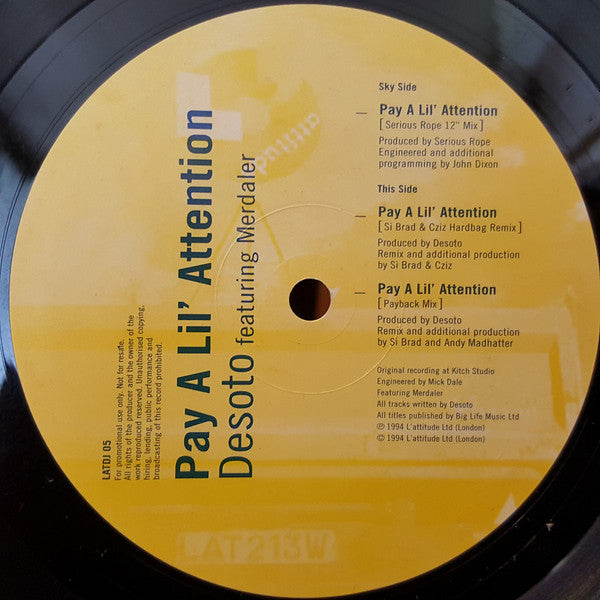 Desoto - Pay A Lil' Attention - Used Vinyl Record 12"