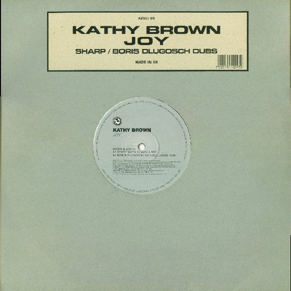 Kathy Brown - Joy (Sharp / Boris Dlugosch Dubs) - Used Vinyl Record 1