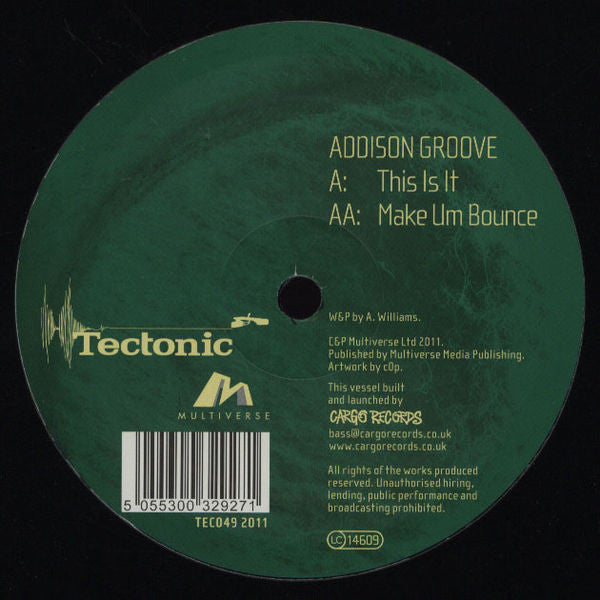 Addison Groove - This Is It / Make Um Bounce - New Vinyl Record 12"