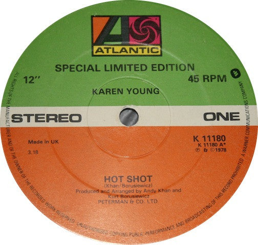 Karen Young - Hot Shot - Used Vinyl Record 12"