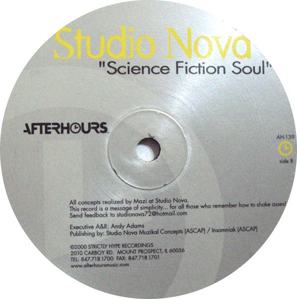 Studio Nova - Science Fiction Soul - Used Vinyl Record 12"