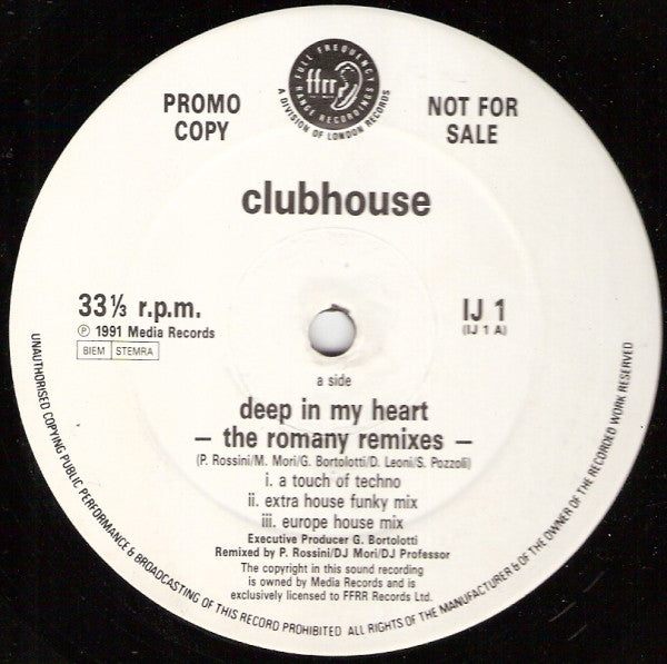 Club House - Deep In My Heart (The Romany Remixes) / Everybody Remix