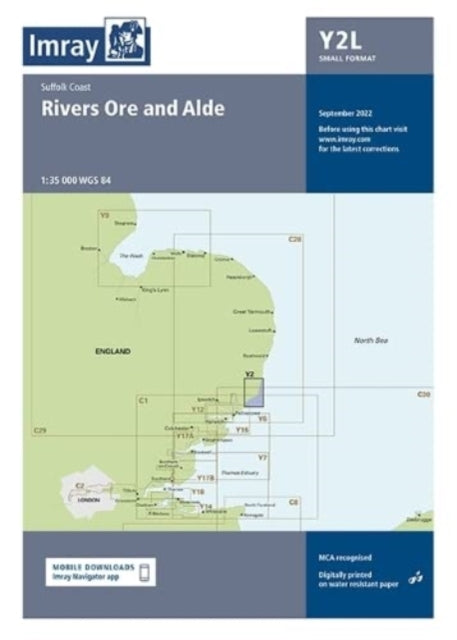 Imray - Laminated Chart Y2 : Rivers Ore and Alde : Y2 - New Sheet map