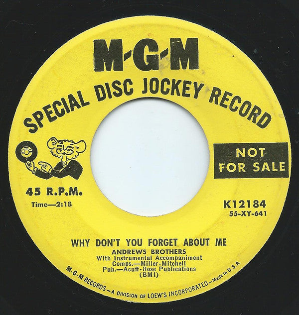 Andrews Brothers - Why Don't You Forget About Me / Store Bou