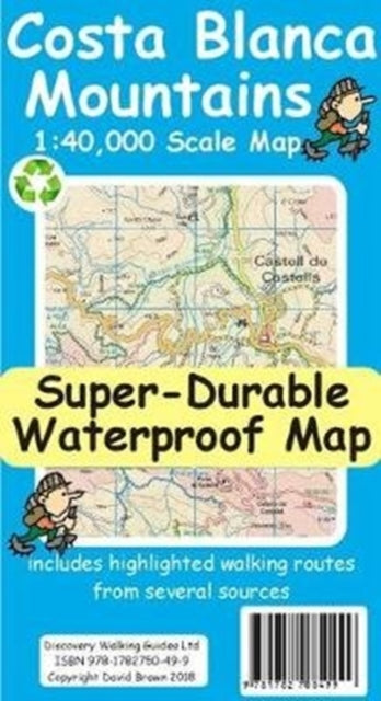 David Brawn - Costa Blanca Mountains Tour & Trail Super-Durable Map -