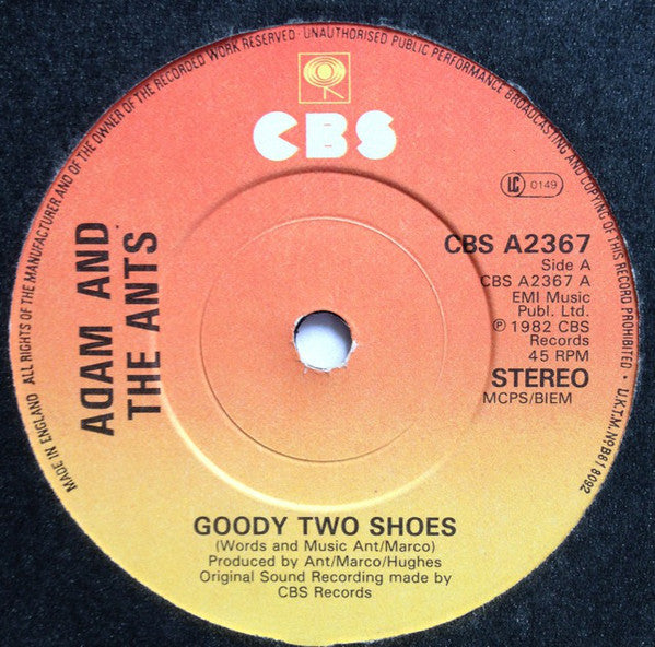 Adam And The Ants - Goody Two Shoes - Used Vinyl Record 7"