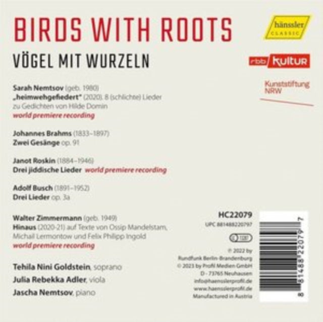 TEHILA NINI GOLDSTEI - BIRDS WITH ROOTS - SONGS FOR V - CD