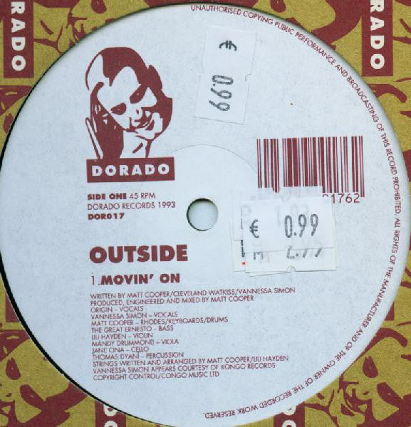 Outside - Movin' On - Used Vinyl Record 12"