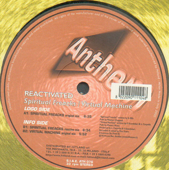Reactivated - Spiritual Freacks / Virtual Machine - Used Vinyl Record