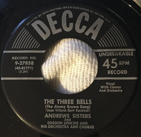 Andrews Sisters - Three Bells (The Jimmy Brown Song ) - Used Vinyl Re