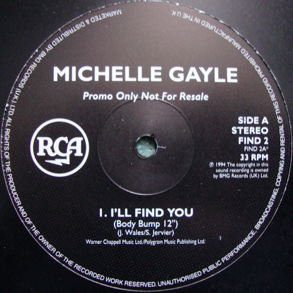 Michelle Gayle - I'll Find You - Used Vinyl Record 12"