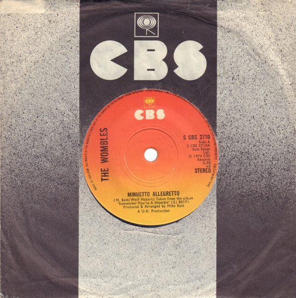 Wombles - Minuetto Allegretto - Used Vinyl Record 7"
