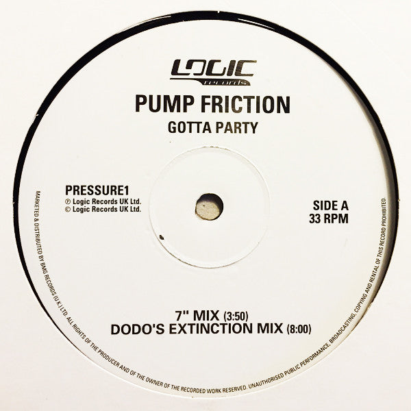 Pump Friction - Gotta Party - Used Vinyl Record 12"