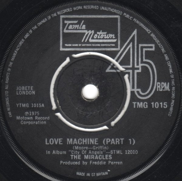 Miracles - Love Machine (Part 1) - Used Vinyl Record 7"