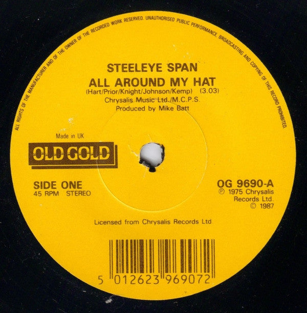 Steeleye Span - All Around My Hat - Used Vinyl Record 7"